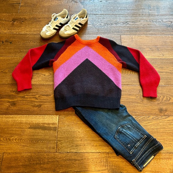 Victoria Beckham Multicolor Chevron Sweater - Picture 1 of 2
